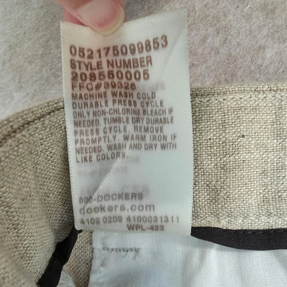 Dockers Premium Linen Blend Pants 36x29 D3 Classic Beige Coastal Preppy Beach